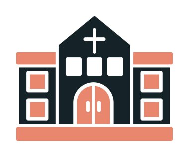 Kilise simgesi, vektör illüstrasyonu 
