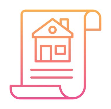 Ev Belgesi ikonu vektör illüstrasyonu                          