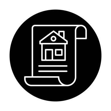 Ev Belgesi ikonu vektör illüstrasyonu                          
