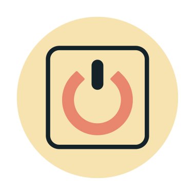 Güç düğmesi simgesi. İnce çizgi çizimi. vektör simgesi beyazda izole edildi