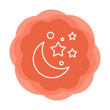 Ay ve yıldızlar. Web simgesi basit illüstrasyon