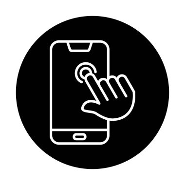 dokunmatik ekran simgesi, vektör illüstrasyonu 