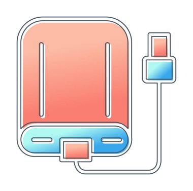 harici sabit disk simgesi, vektör illüstrasyonu basit tasarım