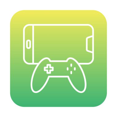 Joystick ve Mobile. Web simgesi basit illüstrasyon                