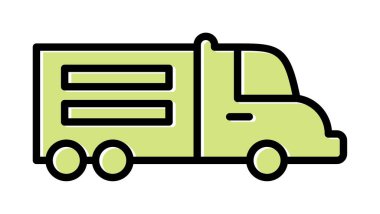 Web ve mobil uygulama tasarımınız için kamyon simgesi vektörü, dağıtım kamyonu logosu konsepti