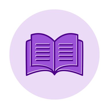 Basit Açık Kitap simgesi, vektör illüstrasyonu