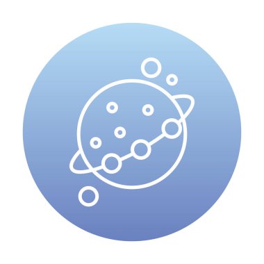 Gezegen ile Uzay Gradyan Çizgisi Çemberi simgesi, vektör illüstrasyonu