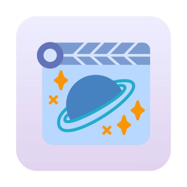 Space Film icon vector illustration