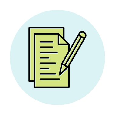 Not ve kalem vektör çizimi