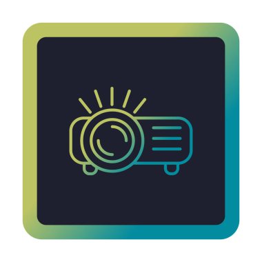 Projektör simgesi basit illüstrasyon vektörü