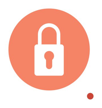 Asma kilit. Web simgesi basit illüstrasyon