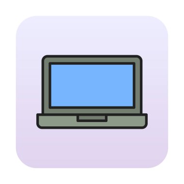 dizüstü bilgisayar simgesi, vektör illüstrasyonu basit tasarım 