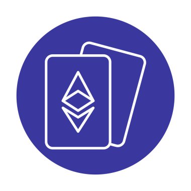 ethereum kartları simgesi, vektör illüstrasyonu