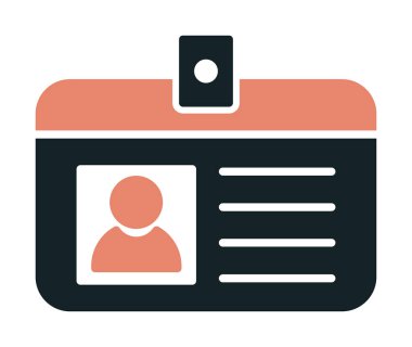 Kimlik kartı, basit simge illüstrasyonu 