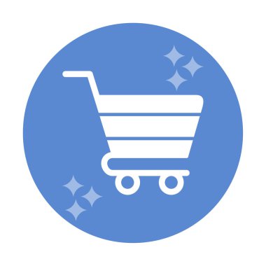 Alışveriş arabası simgesi, vektör çizimi basit tasarım