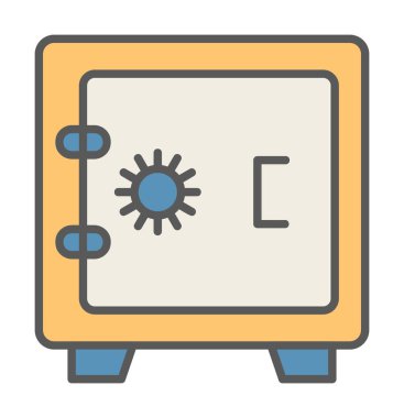 Güvenli simge, loker işareti, vektör illüstrasyonu