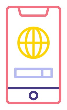 akıllı telefon simgesi, vektör illüstrasyonu basit tasarım