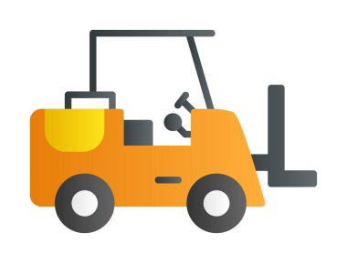 Forklift ikon vektörü. İnce çizgi işareti. izole edilmiş sınır sembolü çizimi