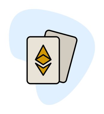 ethereum kartları simgesi, vektör illüstrasyonu