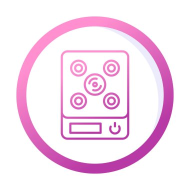 İndüksiyon Soba simgesi vektör illüstrasyonu