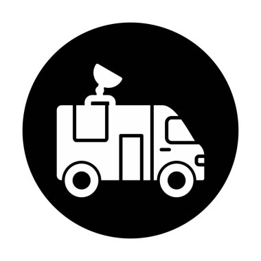 News Van düz vektör simgesi