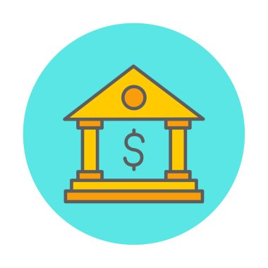 Beyaz arka plan üzerinde izole banka simgesi