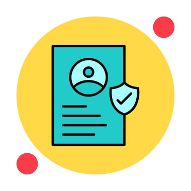 İşaretli işaret simgesi, vektör illüstrasyonlu profil belgesi