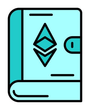 Kitap simgesi, vektör illüstrasyonunda ruhani işaret