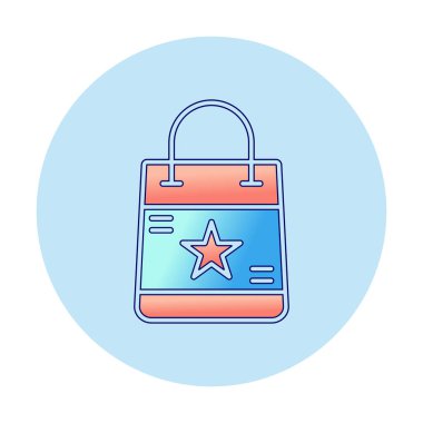 Alışveriş poşeti simgesi, vektör illüstrasyonu basit tasarım