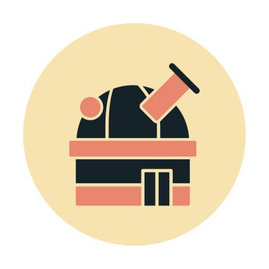 Gözlemevi simgesi, vektör illüstrasyonu basit tasarım