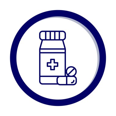 Düz tarzda ilaç şişesi simgesi 