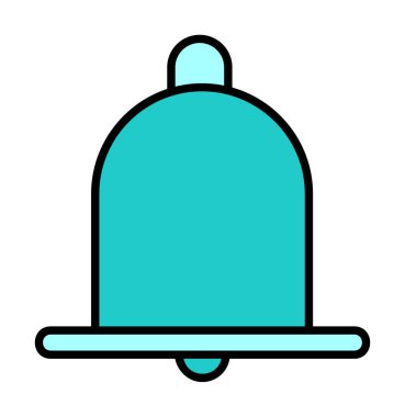 Basit Bildirim Zili simgesi, vektör illüstrasyonu