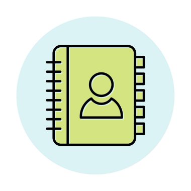 Kişi Kitabı simgesi, vektör illüstrasyonu