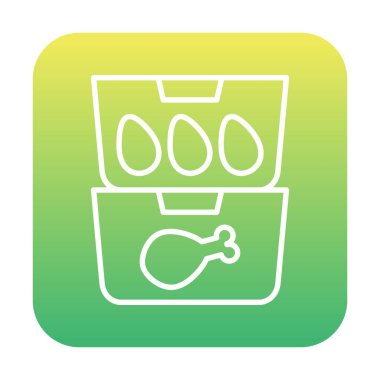 yiyecek kabı ikonu vektör illüstrasyonu