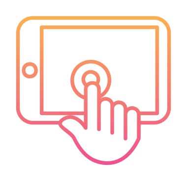 Basit dijital tablet simgesi, vektör illüstrasyonu