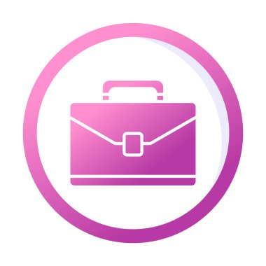 Evrak çantası vektör düz simgesi. İş durumu simgesi, bavul emojisi, vektör illüstrasyonu