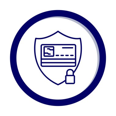 kart güvenliği simgesi, vektör illüstrasyonu