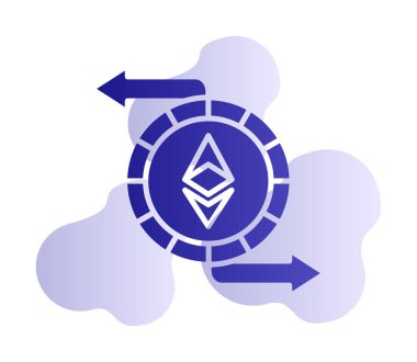 Ethereum Exchange web simgesi, vektör illüstrasyonu. ethereum işareti, kripto para birimi resmi