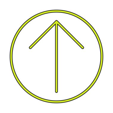 Yukarı ok simgesi, vektör illüstrasyonu, arayüz için düz tasarım 