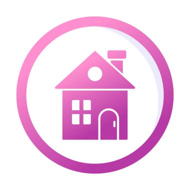 Eve. Web simgesi basit illüstrasyon