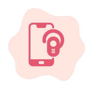 Kulaklık ve akıllı telefon web simgesi, vektör illüstrasyonu