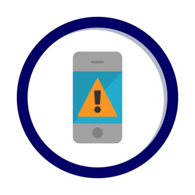 Düz biçimli uyarı cep telefonu simgesi