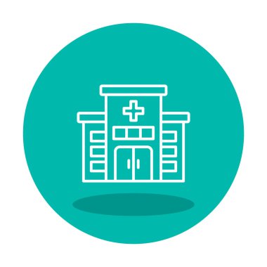 Basit hastane binası ikonu çizimi