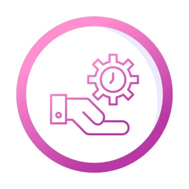 vites şekilli saat, Zaman Yönetimi konsepti, vektör illüstrasyonu 