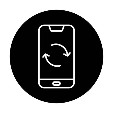 Smartphone Veri Eşzamanlamasının vektör çizimi 