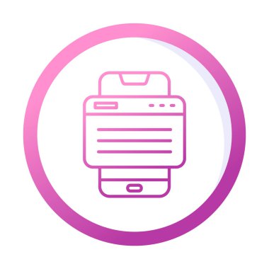 Basit Akıllı Telefon Tarayıcı simgesi, vektör illüstrasyonu