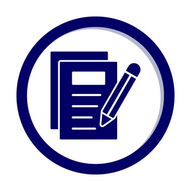 Basit not defteri simgesi, vektör illüstrasyonu