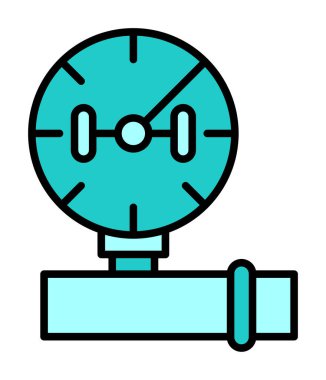 Düz vektör manometre simgesini ölç. Gaz basıncı. 