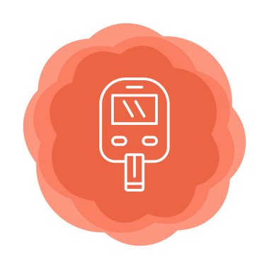 Glucometer simgesi, vektör illüstrasyonu basit tasarım