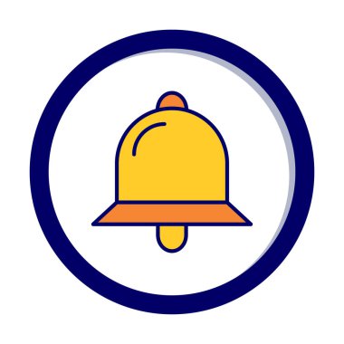 Basit Bildirim Zili simgesi, vektör illüstrasyonu